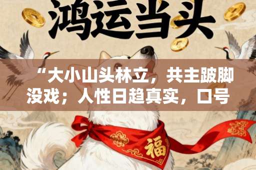 “大小山头林立，共主跛脚没戏；人性日趋真实，口号谋私皆弃”意指哪一最佳正确生肖，专属词语释义解释-第1张图片-范文生肖