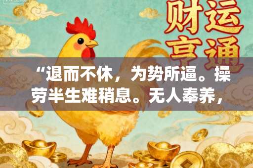 “退而不休，为势所逼。操劳半生难稍息。无人奉养，自食其力。莫怪老骥不伏枥。猜打一最佳准确生肖正确|是指代表什么生肖|甄选成语释义解一生肖谜底作答解释-第1张图片-范文生肖