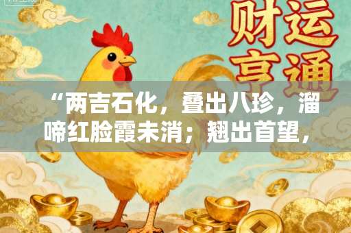 “两吉石化，叠出八珍，溜啼红脸霞未消；翘出首望，翘尾首看，淮南千里无烟火。指是什么最佳生肖,准确答案释义落实释义-第1张图片-范文生肖