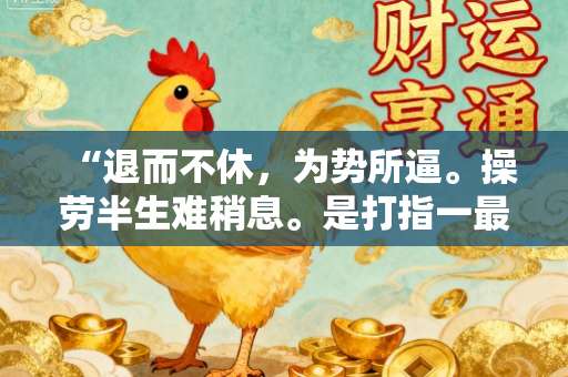 “退而不休，为势所逼。操劳半生难稍息。是打指一最佳最佳生肖,独家释义词语解释-第1张图片-范文生肖