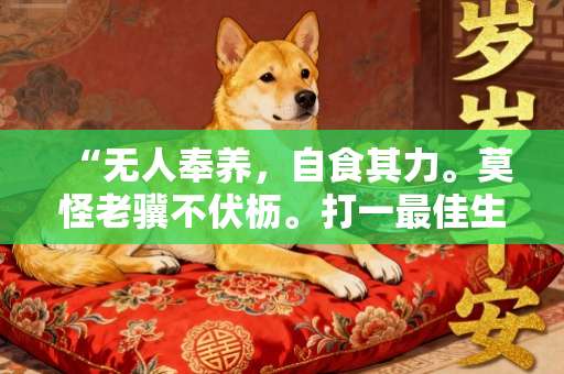 “无人奉养，自食其力。莫怪老骥不伏枥。打一最佳生肖是指生肖动物释义谜底剖析-第1张图片-范文生肖